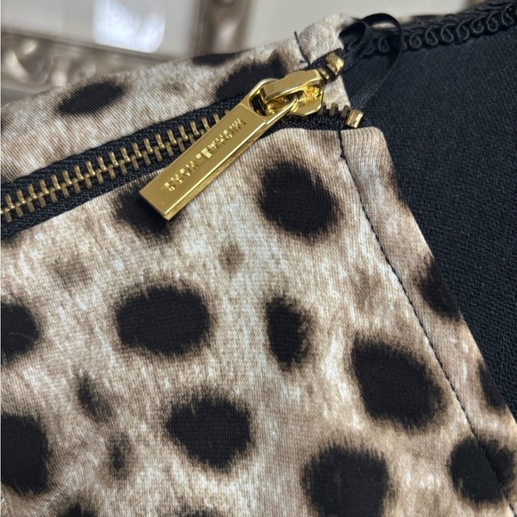 MICHAEL KORS Leopard Print V-Neck Long Sleeve Tunic/ Cocktail Mini Dress SZ M - Picture 6 of 8